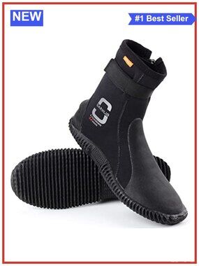 Neoprene Dive Boots Zippered Anti-Slip Sole Water Sports Scuba Snorkeling